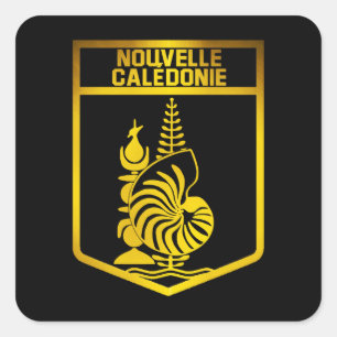 New Caledonia Emblem Fyrkantigt Klistermärke