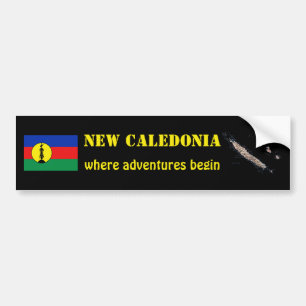 New Caledonia flagga + Kartabildekal Bildekal