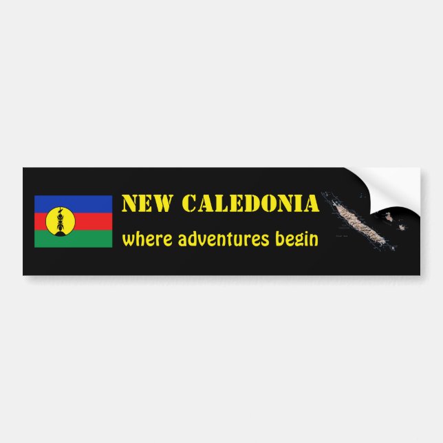 New Caledonia flagga + Kartabildekal Bildekal (Framsidan)