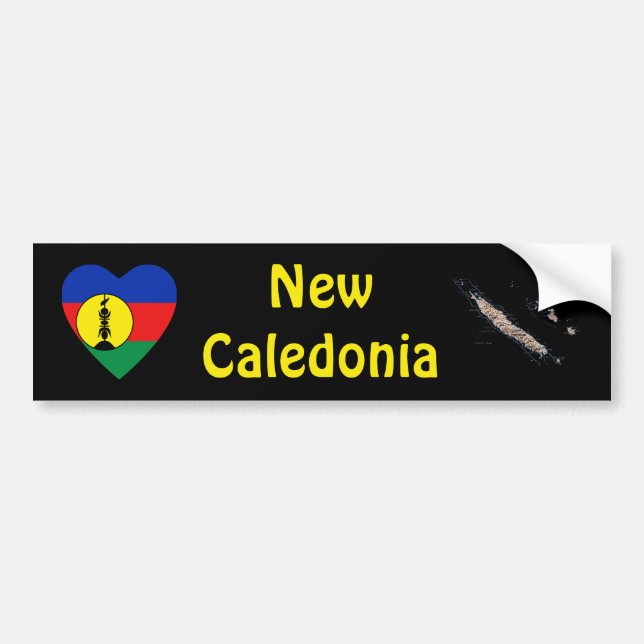New Caledonia flaggahjärta + Kartabildekal Bildekal (Framsidan)