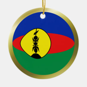 New Caledonia flaggaprydnad Julgransprydnad Keramik