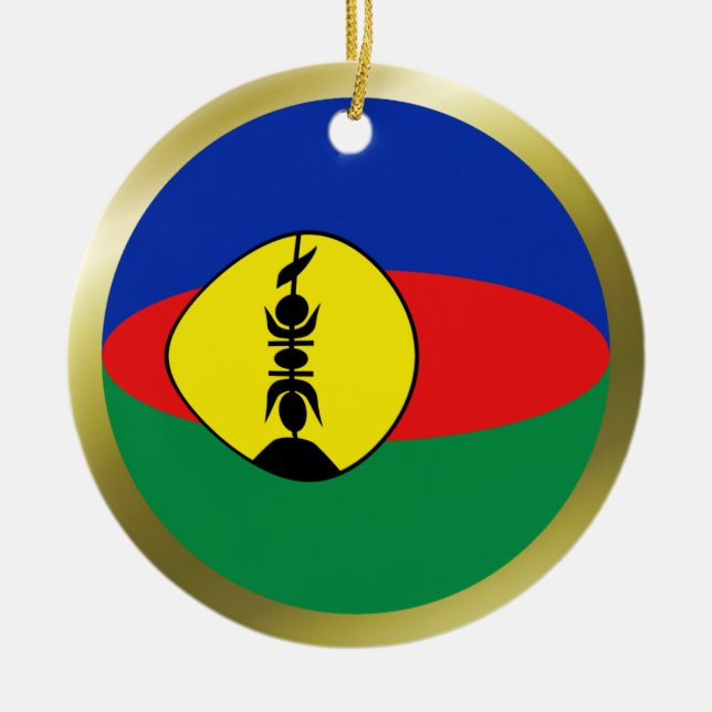 New Caledonia flaggaprydnad Julgransprydnad Keramik (Framsidan)