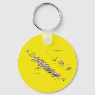 New Caledonia karta Keychain Nyckelring