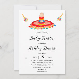 NEW Calligraphy Script Baby Shower Sombrero Inbjudningar