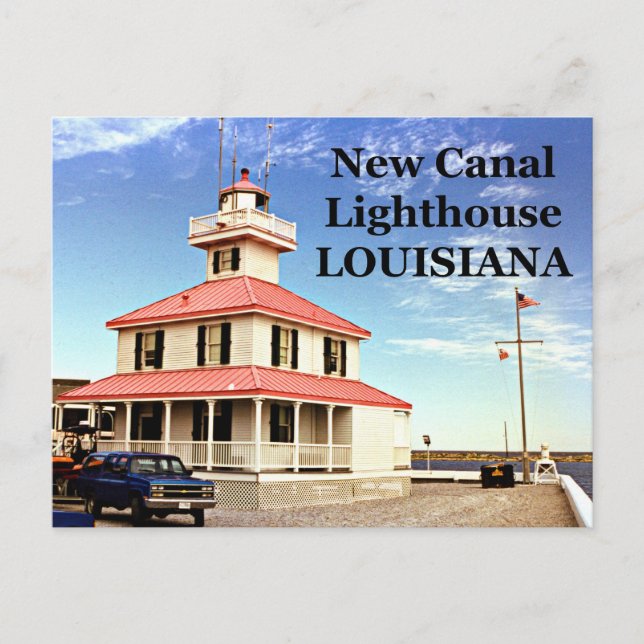 New Canal Lighthouse, Louisiana Postcard Vykort (Framsida)