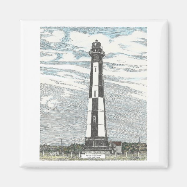 New Cape Henry Lighthouse Magnet (Framsidan)