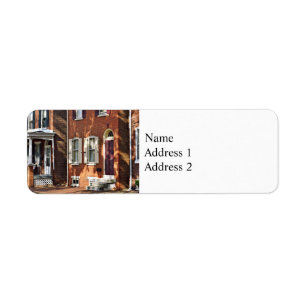 New Castle DE - Row of Townhouse Returadress Etikett
