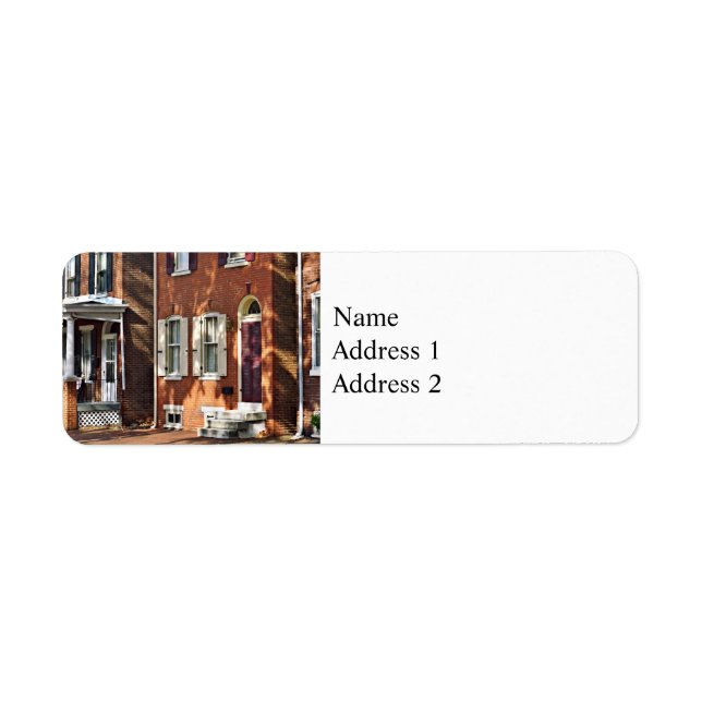 New Castle DE - Row of Townhouse Returadress Etikett (Framsidan)