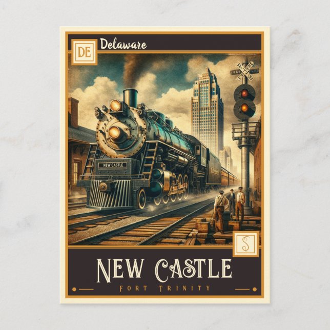 New Castle, Delaware | Vintage Vykort (Framsida)