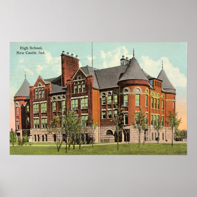 New Castle, Indiana "Castle" High School Poster (Framsidan)