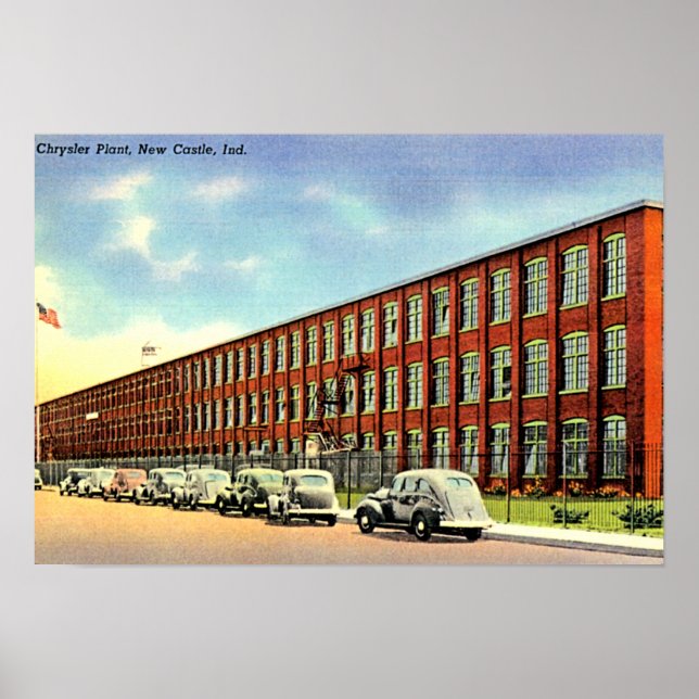 New Castle, Indiana Chrysler Plant Poster (Framsidan)