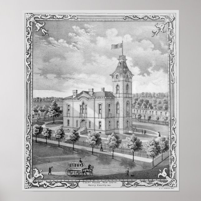 New Castle Indiana Court House Poster (Framsidan)