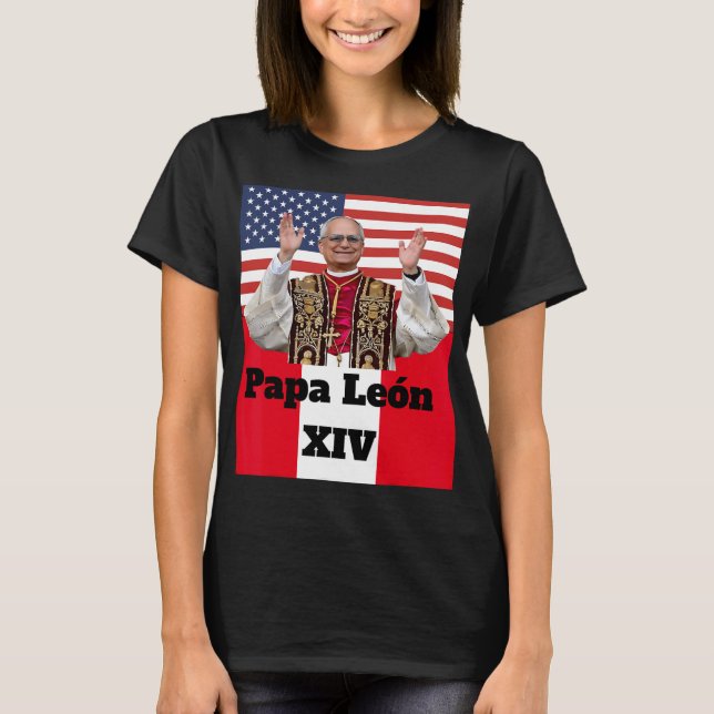 New Catholic Pe Leo Xiv Papa León Peru U.s.a. Conn T Shirt (Framsida)