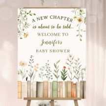 New Chapter Baby Shower Böcker Vildblomma Välkomme