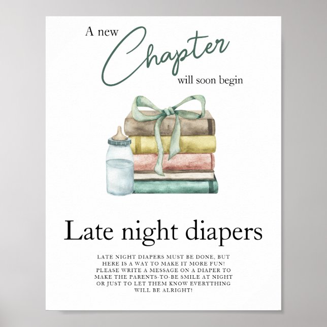 New Chapter Baby shower - Sängvätningsspelet Poster (Framsidan)