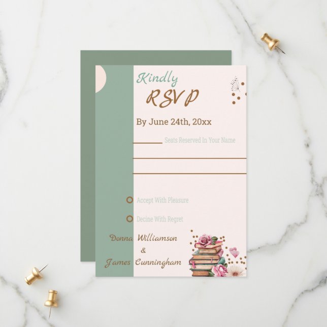  New Chapter Begins RSVP Card Spara Datumet (Fram/Back In Situ)