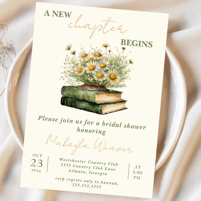 New Chapter Begins, Storybook Bridal Shower Inbjudningar (Skapare uppladdad)
