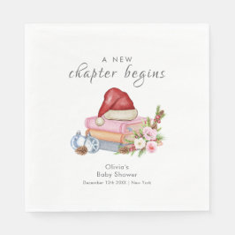 New Chapter Begins Winter Floral Baby Shower  Pappersservett