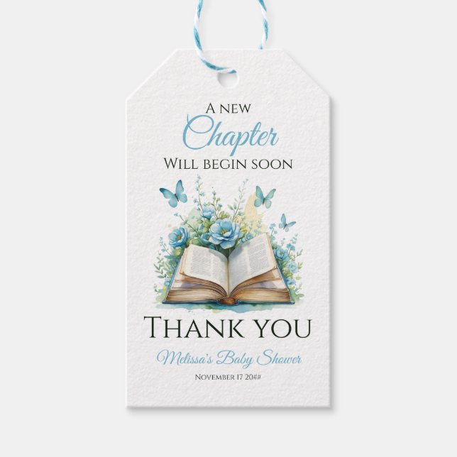New Chapter Blue Boy Brunch StoryBook Baby Shower Presentetikett (Framsidan)