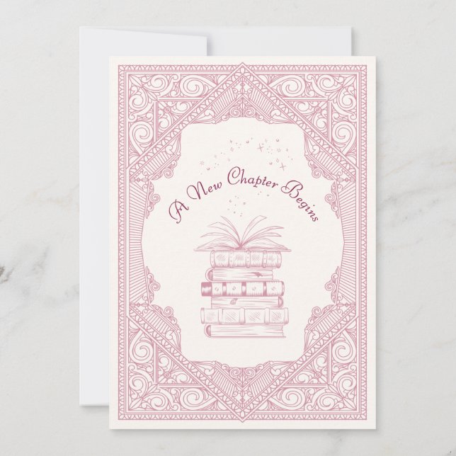 New Chapter Bok Girl Baby Shower Inbjudningar (Baksida)