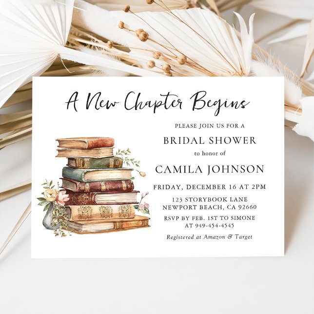 New Chapter Book Lover Bridal Shower Invitation Inbjudningar (Skapare uppladdad)
