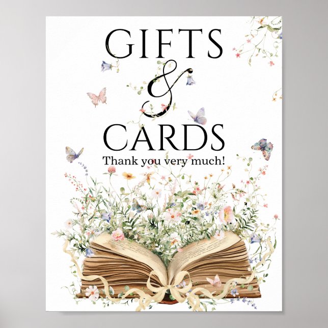 New Chapter Book Theme bridal shower Gift & card Poster (Framsidan)