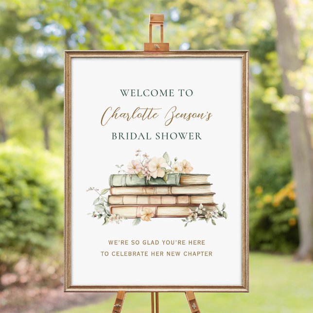 New Chapter Book Wedding Bridal Shower Welcome Poster (Skapare uppladdad)