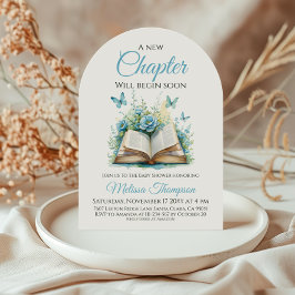 New Chapter Boy Blue Brunch Book Baby Shower Inbjudningar