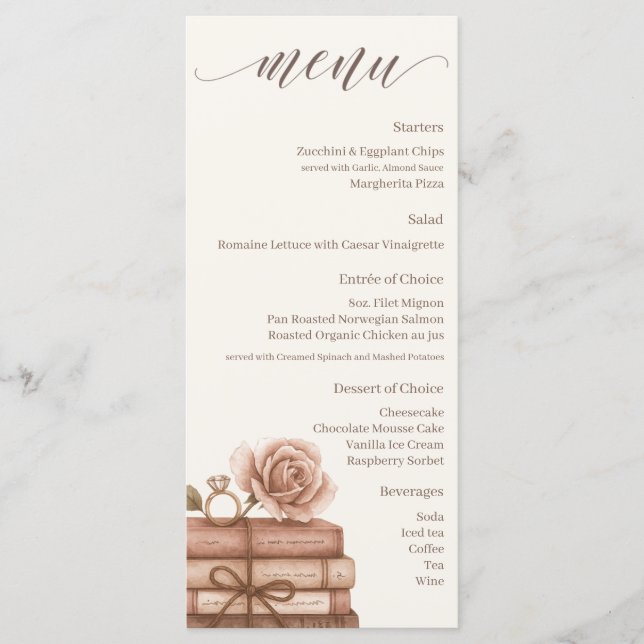 New Chapter Bridal Shower Menu Meny (Framsida)