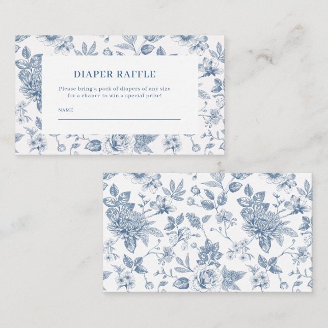 New chapter chinoiserie Baby shower diaper raffle Tilläggskort (Fram/baksida)