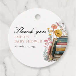 New Chapter Floral Baby Shower Gåvor Etiketter