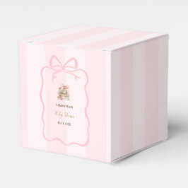 New Chapter Pink Bow Stripes Baby Shower Presentaskar