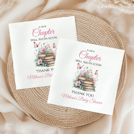 New Chapter Pink Girl Storybook Book Baby Shower Pappersservett
