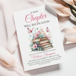 New Chapter Rosa Girl Storybook Bok Baby Shower Inbjudningar