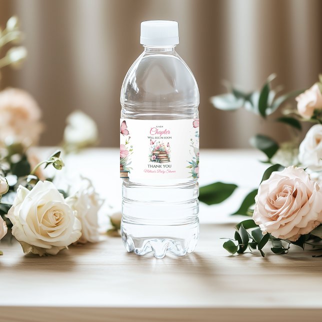 New Chapter Rosa Girl Storybook Bok Baby Shower Vattenflaskor Etikett (Skapare uppladdad)