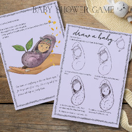 New Chapter Storybook Draw a Baby Shower Game Card Inbjudningar