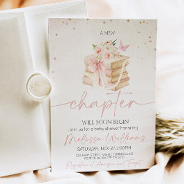 New Chapter vilda blommor fjärilar Baby Shower Inbjudningar