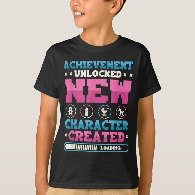 New Character D Gamer Pregnancy Announcement  T Shirt (Framsida)