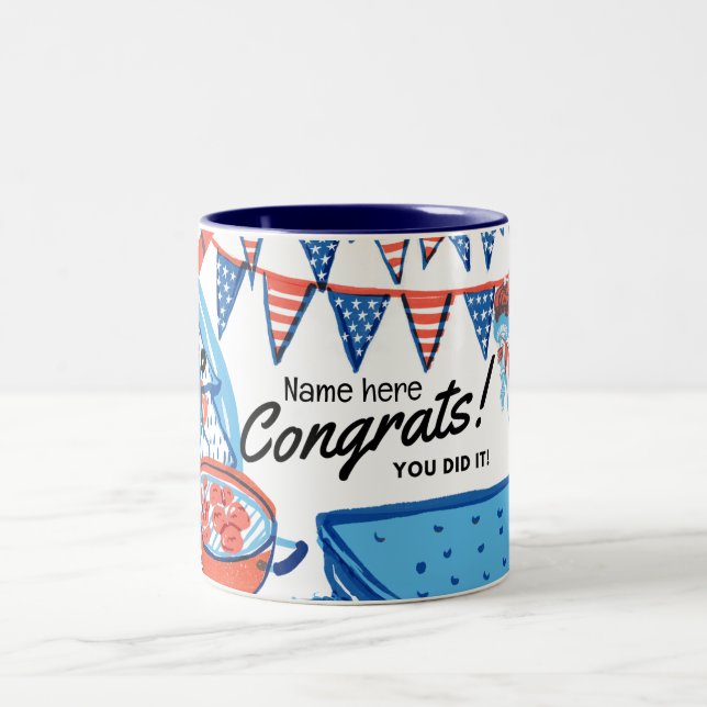 New Citizen Gift - American Patriotic USA Två-Tonad Mugg (Center)