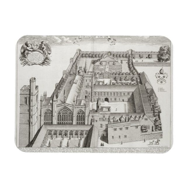 New College, Oxford, från Oxonia Illustrata, pub Magnet (Horisontell)