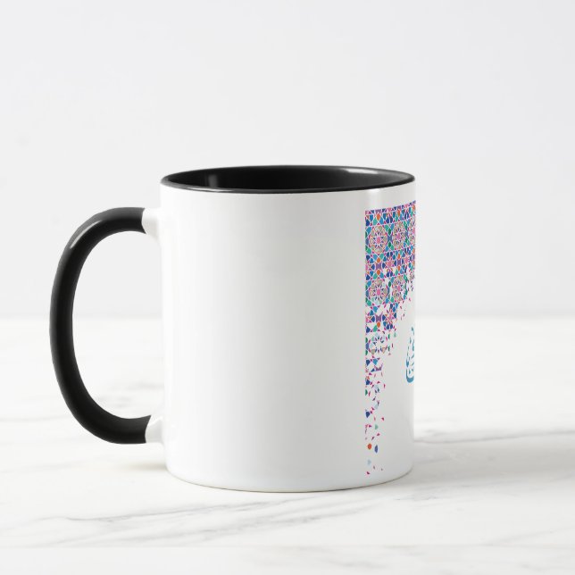 New Colorful Eid Mubarak Geometric Design Mugg (Vänster)