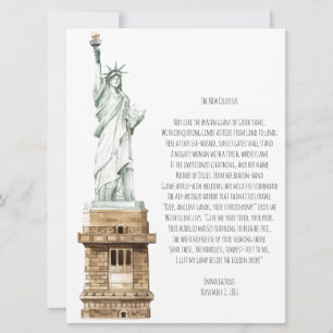 New Colossus Liberty Dikt Hälsning Kort