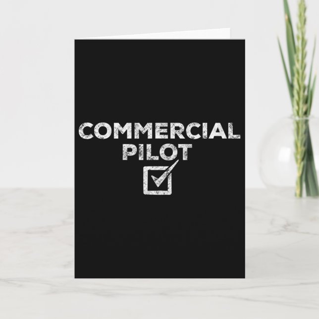New Commercial Pilot Check Box Gift  Kort (Framsida)