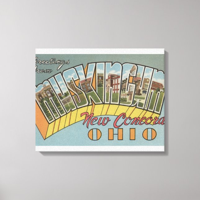 New Concord, Ohio - Muskingum County Canvastryck (Framsida)
