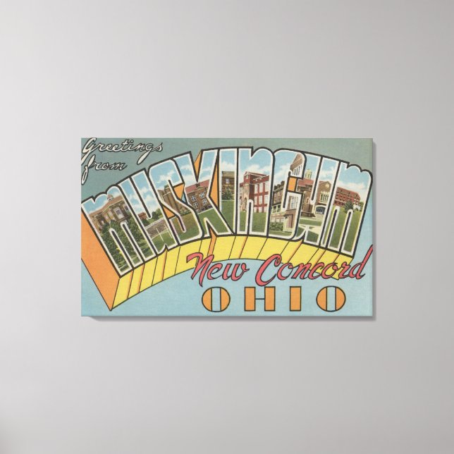 New Concord, Ohio - Muskingum County Canvastryck (Framsida)