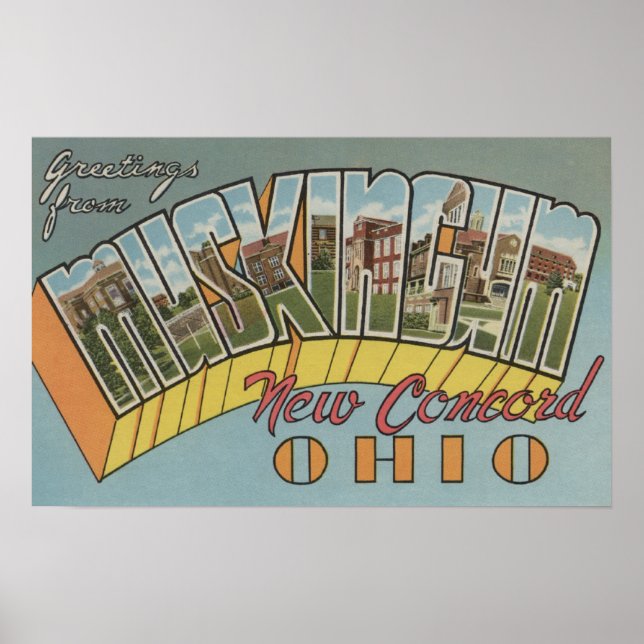 New Concord, Ohio - Muskingum County Poster (Framsidan)