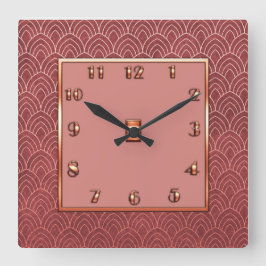 New Copper Stil Art Deco Fyrkantig Klocka