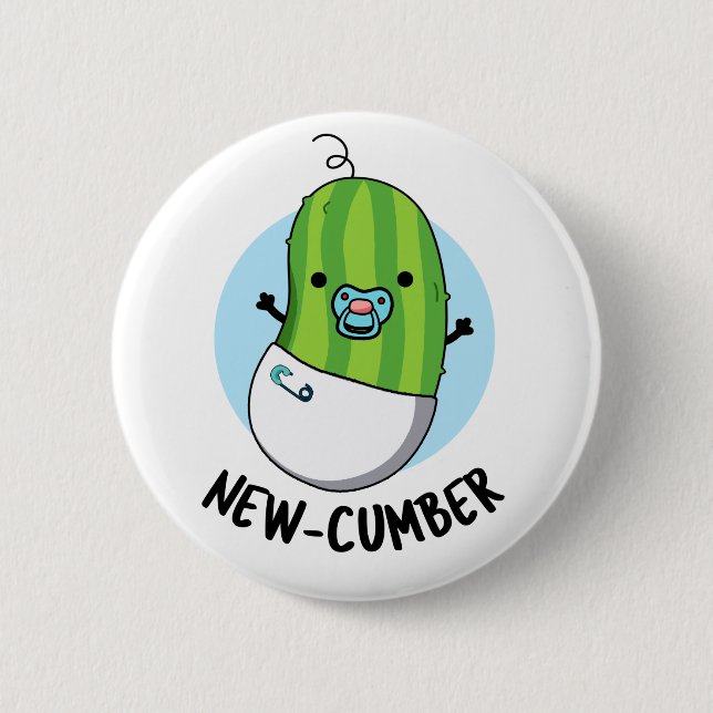 New-cumber Funny Veggie Cucumber Pun Knapp (Framsida)