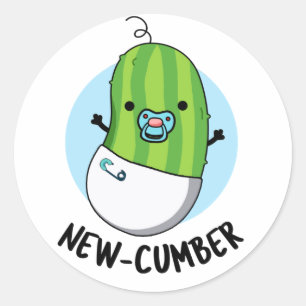 New-cumber Funny Veggie Cucumber Pun Runt Klistermärke
