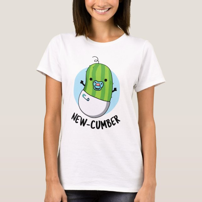 New-cumber Funny Veggie Cucumber Pun T Shirt (Framsida)